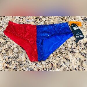 NWT Suicide Squad Harley Quinn Sequin Hot Pants, Size M